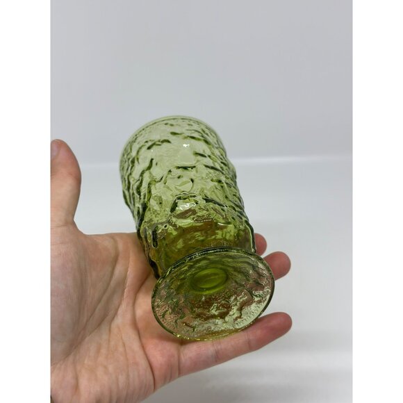 VTG 1970 Seneca Milano Green Footed 4.25" Juice Glass Green Textured Tumbler - Picture 3 of 6